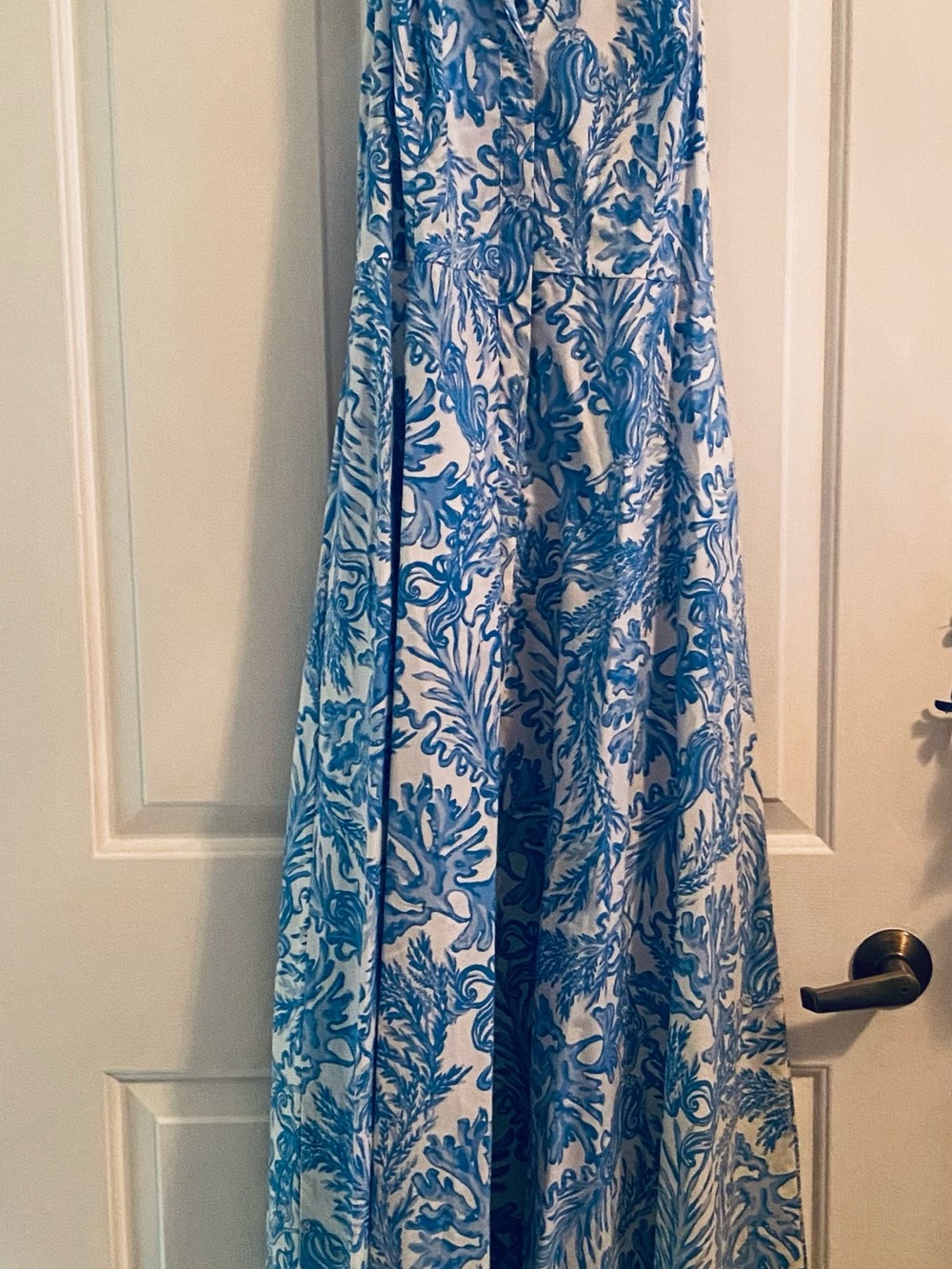 BNWT Lilly Pulitzer Blue and White Floral Maxi Dress